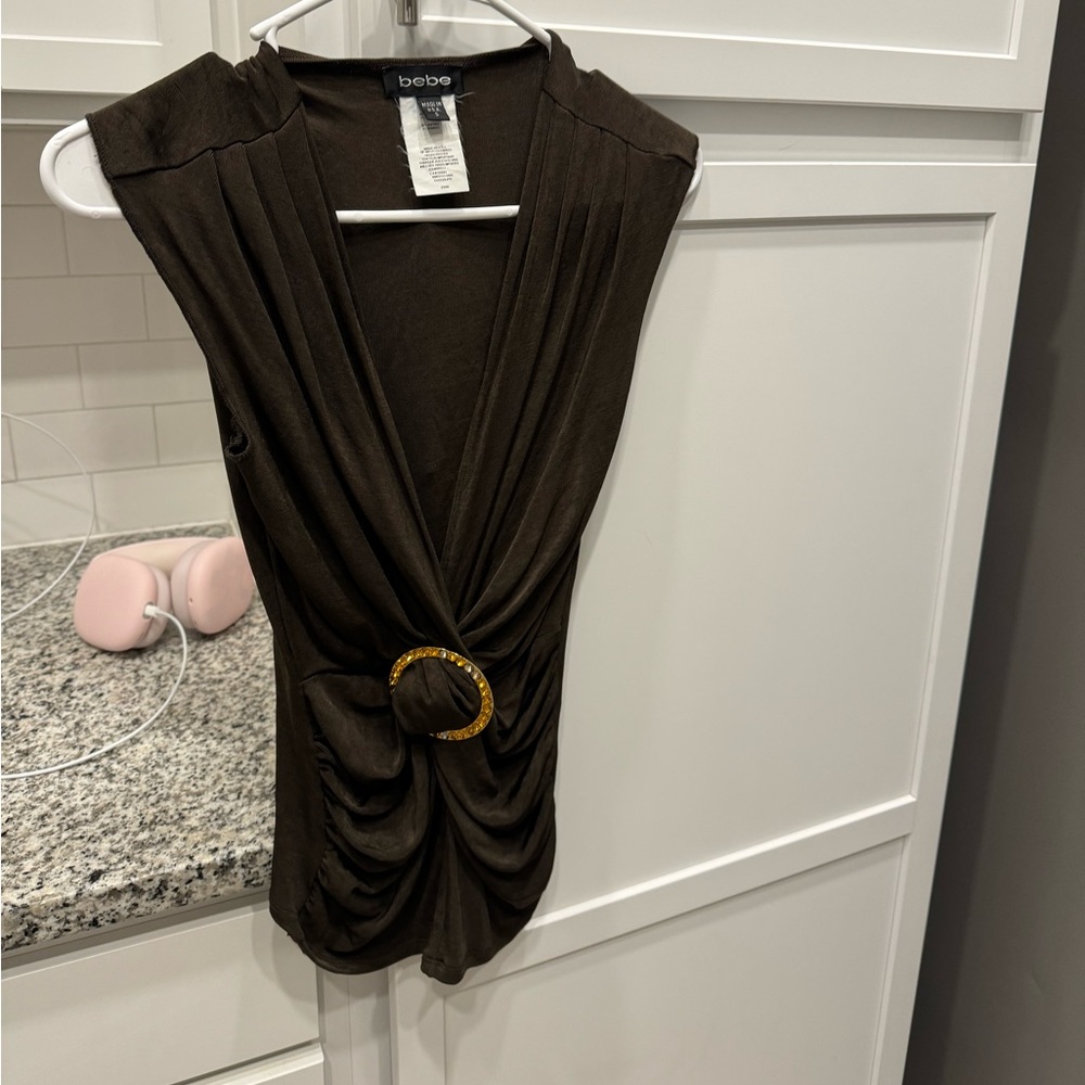 Slinky brown vintage Bebe top